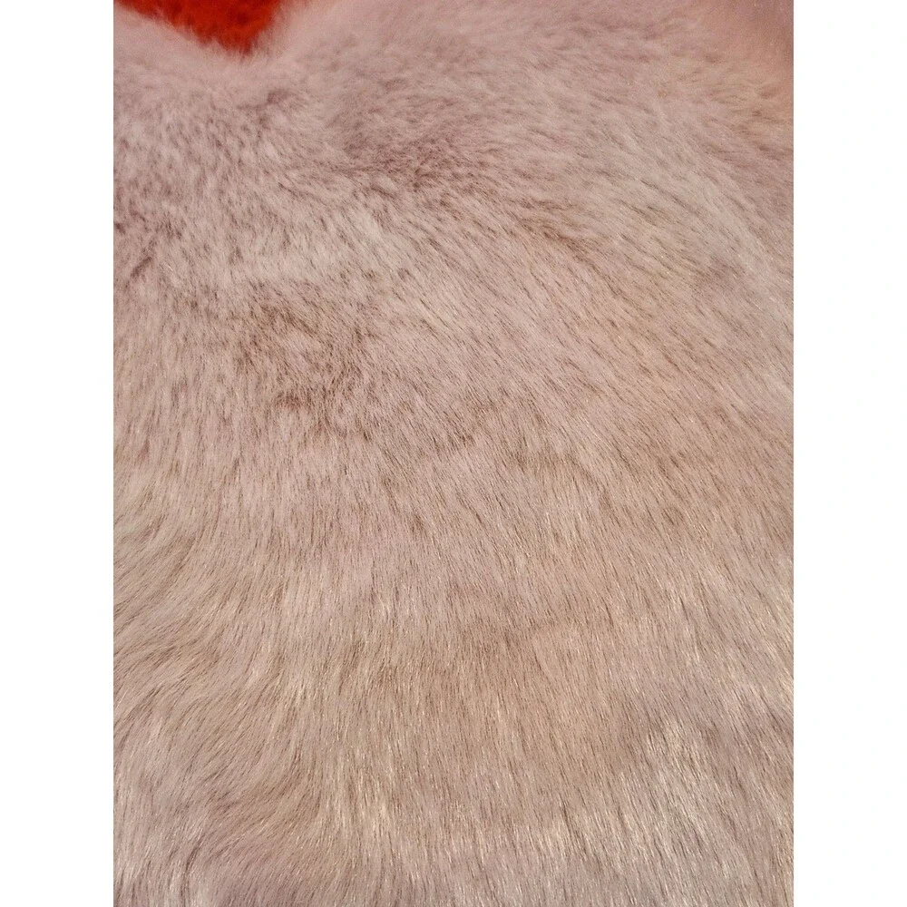 Anthropologie Festive Faux Fur Pillow Heart Lilac Red 16